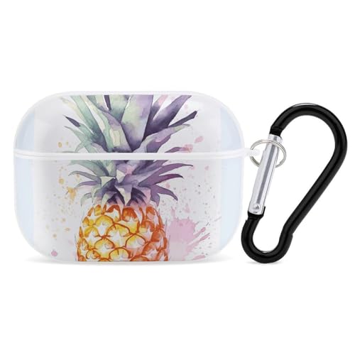 Schutzhülle für AirPods Pro, Ananas, AirPods Pro 2/Pro, Zubehör mit Schlüsselanhänger, Front-LED, sichtbar, unterstützt kabelgebundenes oder kabelloses Laden Schutzhülle für AirPods Pro, Ananas, AirPods Pro 2/Pro, Zubehör mit Schlüsselanhänger, Front-LED, sichtbar, unterstützt kabelgebundenes oder kabelloses Laden von YKLBV