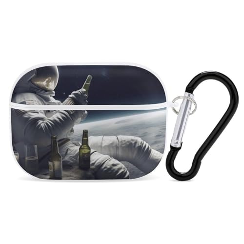 Schutzhülle für AirPods Pro, Astronaught mit Bier, AirPods Pro 2/Pro, Zubehör mit Schlüsselanhänger, Front-LED, sichtbar, unterstützt kabelgebundenes oder kabelloses Laden Schutzhülle für AirPods Pro, Astronaught mit Bier, AirPods Pro 2/Pro, Zubehör mit Schlüsselanhänger, Front-LED, sichtbar, unterstützt kabelgebundenes oder kabelloses Laden von YKLBV