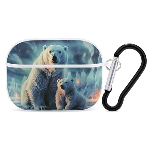 Schutzhülle für AirPods Pro, Eisbären, Nordlichter, AirPods Pro 2/Pro, Zubehör mit Schlüsselanhänger, Front-LED, sichtbar, unterstützt kabelgebundenes oder kabelloses Laden Schutzhülle für AirPods Pro, Eisbären, Nordlichter, AirPods Pro 2/Pro, Zubehör mit Schlüsselanhänger, Front-LED, sichtbar, unterstützt kabelgebundenes oder kabelloses Laden von YKLBV
