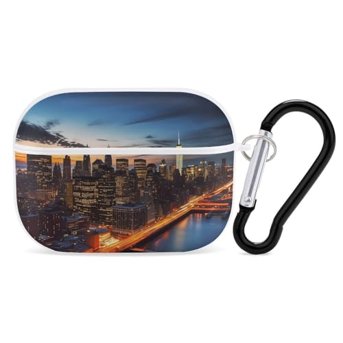 Schutzhülle für AirPods Pro, New York City Scenery, AirPods Pro 2/Pro, Zubehör mit Schlüsselanhänger, Front-LED, sichtbar, unterstützt kabelgebundenes oder kabelloses Laden Schutzhülle für AirPods Pro, New York City Scenery, AirPods Pro 2/Pro, Zubehör mit Schlüsselanhänger, Front-LED, sichtbar, unterstützt kabelgebundenes oder kabelloses Laden von YKLBV