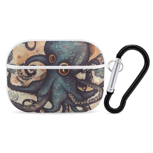 Schutzhülle für AirPods Pro, Retro-Oktopus, AirPods Pro 2/Pro, Zubehör mit Schlüsselanhänger, Front-LED, sichtbar, unterstützt kabelgebundenes oder kabelloses Laden Schutzhülle für AirPods Pro, Retro-Oktopus, AirPods Pro 2/Pro, Zubehör mit Schlüsselanhänger, Front-LED, sichtbar, unterstützt kabelgebundenes oder kabelloses Laden von YKLBV
