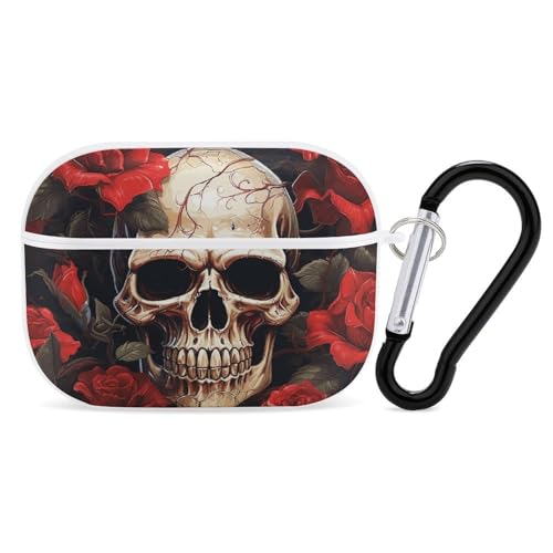 Schutzhülle für AirPods Pro, Totenkopf, roserot, AirPods Pro 2/Pro, Zubehör mit Schlüsselanhänger, Front-LED, sichtbar, unterstützt kabelgebundenes oder kabelloses Laden Schutzhülle für AirPods Pro, Totenkopf, roserot, AirPods Pro 2/Pro, Zubehör mit Schlüsselanhänger, Front-LED, sichtbar, unterstützt kabelgebundenes oder kabelloses Laden von YKLBV