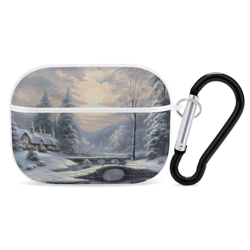 Schutzhülle für AirPods Pro, Winter, Schneeszene, AirPods Pro 2/Pro, Zubehör mit Schlüsselanhänger, Front-LED, sichtbar, unterstützt kabelgebundenes oder kabelloses Laden Schutzhülle für AirPods Pro, Winter, Schneeszene, AirPods Pro 2/Pro, Zubehör mit Schlüsselanhänger, Front-LED, sichtbar, unterstützt kabelgebundenes oder kabelloses Laden von YKLBV