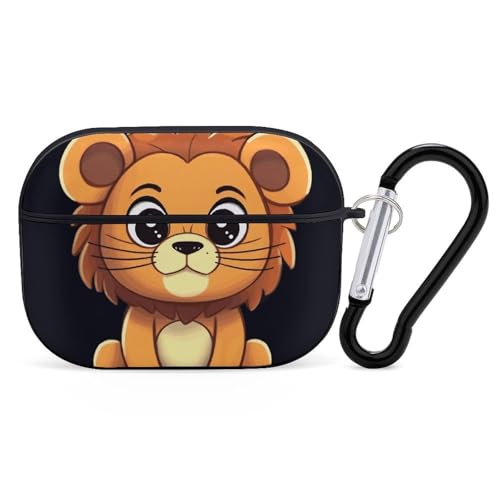 Schutzhülle für AirPods Pro, niedliches Cartoon-Design, Löwe, AirPods Pro 2/Pro, Zubehör mit Schlüsselanhänger, Front-LED, sichtbar, unterstützt kabelgebundenes oder kabelloses Laden Schutzhülle für AirPods Pro, niedliches Cartoon-Design, Löwe, AirPods Pro 2/Pro, Zubehör mit Schlüsselanhänger, Front-LED, sichtbar, unterstützt kabelgebundenes oder kabelloses Laden von YKLBV