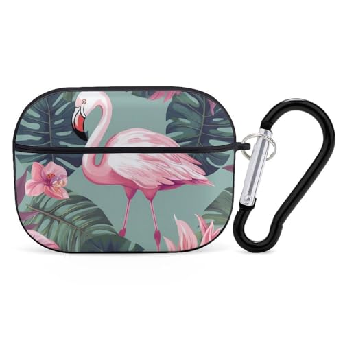Schutzhülle für AirPods Pro, tropische Blätter und Flamingo, AirPods Pro 2/Pro, Zubehör mit Schlüsselanhänger, Front-LED, sichtbar, unterstützt kabelgebundenes oder kabelloses Laden Schutzhülle für AirPods Pro, tropische Blätter und Flamingo, AirPods Pro 2/Pro, Zubehör mit Schlüsselanhänger, Front-LED, sichtbar, unterstützt kabelgebundenes oder kabelloses Laden von YKLBV