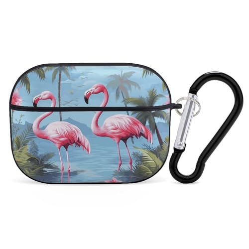 Schutzhülle für AirPods Pro, tropische Flamingos, AirPods Pro 2/Pro, Zubehör mit Schlüsselanhänger, Front-LED, sichtbar, unterstützt kabelgebundenes oder kabelloses Laden Schutzhülle für AirPods Pro, tropische Flamingos, AirPods Pro 2/Pro, Zubehör mit Schlüsselanhänger, Front-LED, sichtbar, unterstützt kabelgebundenes oder kabelloses Laden von YKLBV