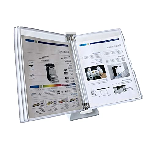 Katalog-Präsentationsständer, Desktop-Referenzsystem klein, 5 Panels, fasst 10 Blatt A4-Papier, Bedienungsanleitung for Aufhängen an der Wand in der Werkstatt(White) von YKMYXZ