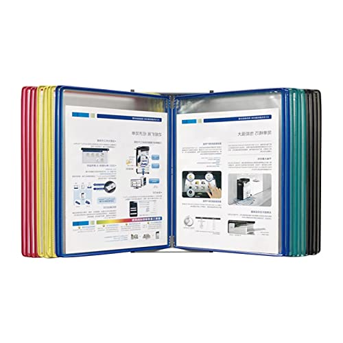 Wandmontierter Katalog-Präsentationsständer, wandmontiertes Referenzsystem, mit 20 leicht zu ladenden Taschen – 40 Blatt Kapazität – A4-Letter-Format(Multi Coloured) von YKMYXZ