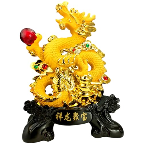 YKMYXZ， 17,7" H Drachenstatue Chinesische Feng Shui Sternzeichen Drachenstatue Skulptur Figuren(B) von YKMYXZ