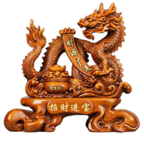 YKMYXZ， Chinesische Feng Shui Drachenstatue Skulptur Figuren Harz geschnitzt Sternzeichen Drachen Figur(19.3x8.7x19.3in) von YKMYXZ