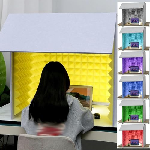 YKMYXZ， Mikrofon-Isolationskabine, tragbare Aufnahmekabine, for Home Office und Studio(Yellow-80 * 80 * 80cm) von YKMYXZ
