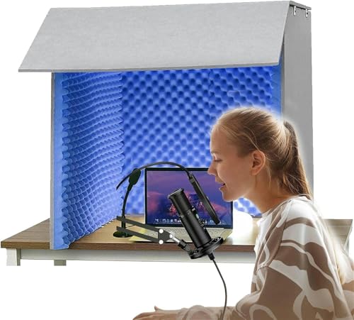 YKMYXZ， Mikrofon-Isolationskabinenwürfel, 80 * 80 cm for Heimstudio, Musikaufnahmen, Podcasting, akustische Behandlungen(Blue) von YKMYXZ