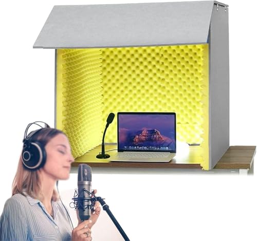 YKMYXZ， Mikrofon-Isolationskabinenwürfel, schalldichte Desktop-Abdeckung, tragbare Gesangskabine, Isolationskabine, tragbare Gesangsaufnahmekabine for Musikstudio, Schlafzimmer, Zuhause, Decreg Noise, von YKMYXZ