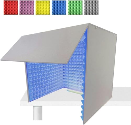 YKMYXZ， Mikrofon-Kabinenwürfel aus Schaumstoff, faltbar, abnehmbar, tragbar, einfaches Aufnahmestudio, Farben erhältlich(Blue) von YKMYXZ