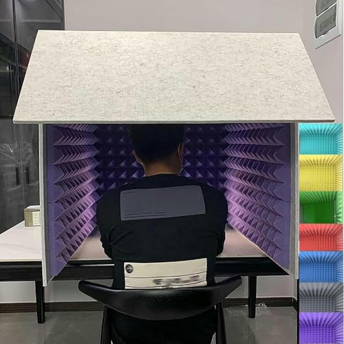 YKMYXZ， Mikrofon-Schaumstoff-Kabinenwürfel, Selbstgebaute Tonkabinenbox, Isolationsschild, Mikrofon-Aufnahmegerät, for Homeoffice Und Studio(Purple) von YKMYXZ