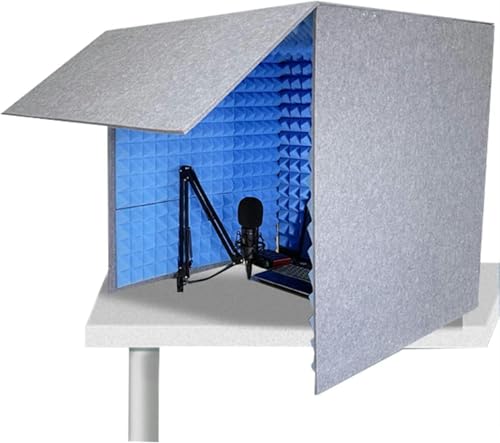 YKMYXZ, Schalldichte Desktop-Abdeckung, Mikrofon-Isolationskabinenwürfel, tragbare Gesangskabine, Isolationskabine for Musikstudio, Schlafzimmer, Zuhause, Decreg-Lärm, for Aufnahmestudio, Podcasts, Ge YKMYXZ, Schalldichte Desktop-Abdeckung, Mikrofon-Isolationskabinenwürfel, tragbare Gesangskabine, Isolationskabine for Musikstudio, Schlafzimmer, Zuhause, Decreg-Lärm, for Aufnahmestudio, Podcasts, Ge von YKMYXZ