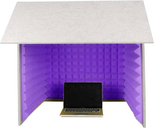 YKMYXZ， Schallisolierte Kabine, Mikrofon-Isolationskabinenwürfel, for Heimstudio, Musikaufnahmen, Podcasting, akustische Behandlungen(Purple) von YKMYXZ
