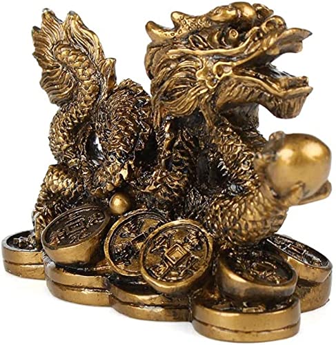 YKMYXZ， Tischdekorationsstatue, Heimbüro-Dekor, Abwehr negativer Energie, Feng Shui, Wohlstand, Gold, klein(Brown,S) von YKMYXZ