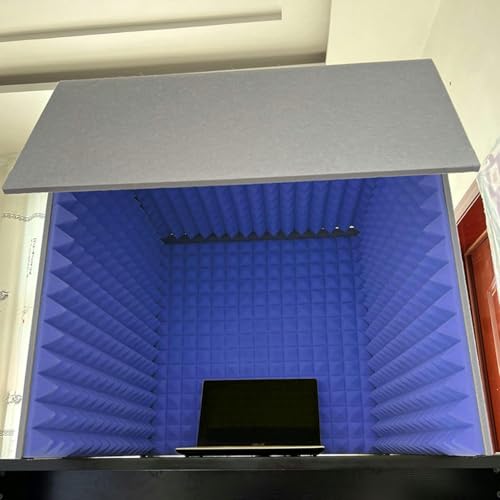 YKMYXZ， Tragbare Aufnahmekabine, Mikrofon-Schaumstoffkabinenwürfel, Studioaufnahme, Schallisolationsraum, for Musikstudio-Schlafzimmer-Zuhause(Blue) von YKMYXZ