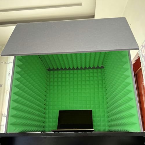 YKMYXZ， Tragbare Aufnahmekabine, Mikrofon-Schaumstoffkabinenwürfel, Studioaufnahme, Schallisolationsraum, for Musikstudio-Schlafzimmer-Zuhause(Green) von YKMYXZ