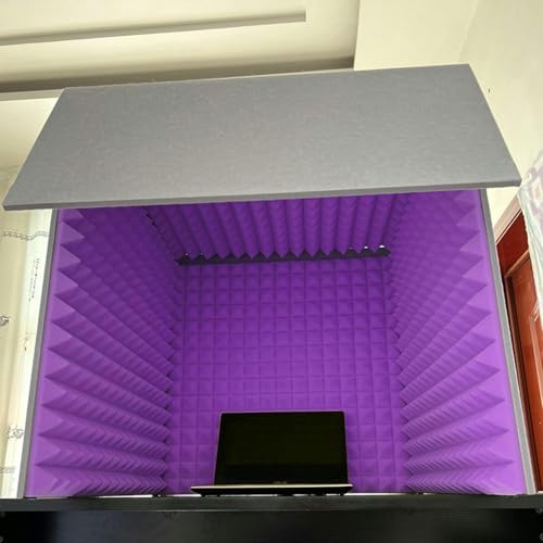 YKMYXZ， Tragbare Aufnahmekabine, Mikrofon-Schaumstoffkabinenwürfel, Studioaufnahme, Schallisolationsraum, for Musikstudio-Schlafzimmer-Zuhause(Purple) von YKMYXZ