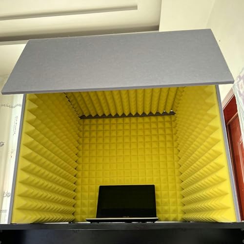 YKMYXZ， Tragbare Aufnahmekabine, Mikrofon-Schaumstoffkabinenwürfel, Studioaufnahme, Schallisolationsraum, for Musikstudio-Schlafzimmer-Zuhause(Yellow) von YKMYXZ