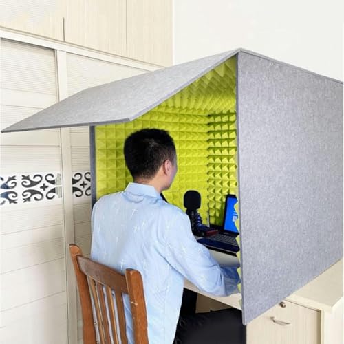 YKMYXZ， Tragbare Gesangskabine, Tonkabine, Aufnahmegerät, Mikrofon-Schaumstoffkabine, Würfel, for Musikstudio, Schlafzimmer, Zuhause(Yellow) von YKMYXZ