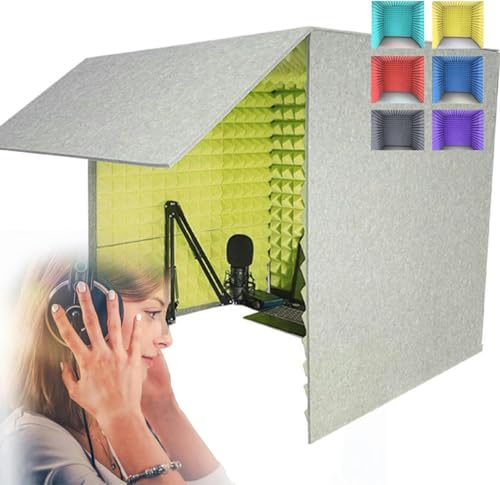 YKMYXZ， Tragbare Tonkabine, Mikrofon-Isolationskabinenbox, faltbar, reduziert Echo und Nachhall(Green) von YKMYXZ