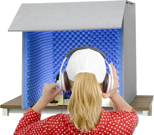 YKMYXZ， Tragbare Tonkabinen-Aufnahmeausrüstung, Schallisolationsraum for Heimstudios, Mikrofon-Schaumstoffkabinenwürfel, for Audioaufnahmen in Studioqualität(Blue) von YKMYXZ