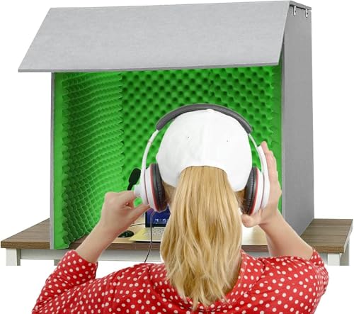 YKMYXZ， Tragbare Tonkabinen-Aufnahmeausrüstung, Schallisolationsraum for Heimstudios, Mikrofon-Schaumstoffkabinenwürfel, for Audioaufnahmen in Studioqualität(Green) von YKMYXZ