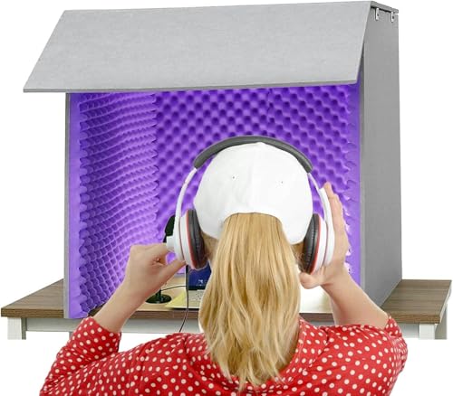 YKMYXZ， Tragbare Tonkabinen-Aufnahmeausrüstung, Schallisolationsraum for Heimstudios, Mikrofon-Schaumstoffkabinenwürfel, for Audioaufnahmen in Studioqualität(Purple) von YKMYXZ