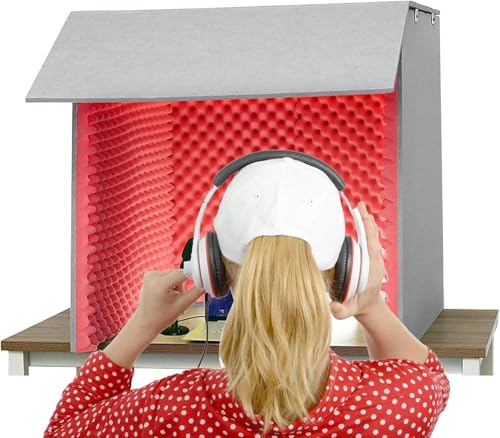 YKMYXZ， Tragbare Tonkabinen-Aufnahmeausrüstung, Schallisolationsraum for Heimstudios, Mikrofon-Schaumstoffkabinenwürfel, for Audioaufnahmen in Studioqualität(Red) von YKMYXZ