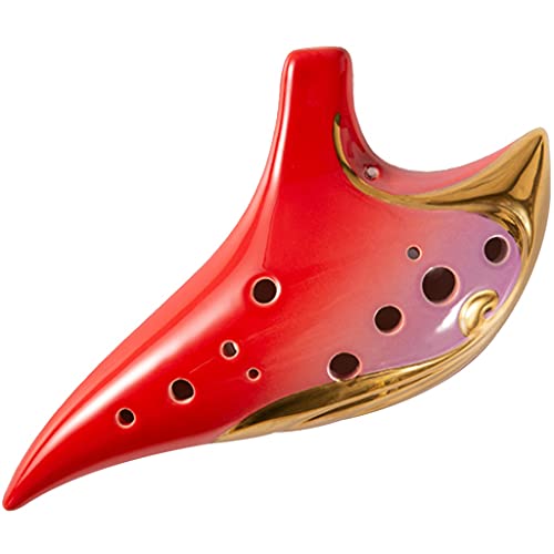 ocarina, 12-Loch Alto G-glasierte Keramik-Okarina mit Goldrand, Kunstdekorationen ocarina, 12-Loch Alto G-glasierte Keramik-Okarina mit Goldrand, Kunstdekorationen von YKMYXZ