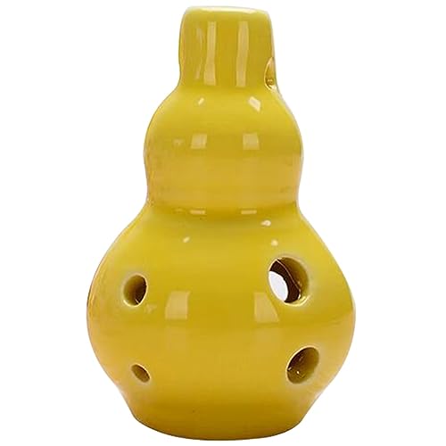 ocarina， 6 Löcher Alto C Runde und kleine Blasinstrumente, Geburtstagsgeschenk/Anhänger(Yellow) von YKMYXZ