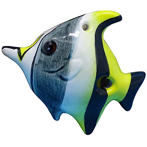 ocarina， Kleine Okarina aus Keramik mit 4 Löchern for Anfänger for Lernen, einzigartiges Geschenk(Angelfish) von YKMYXZ