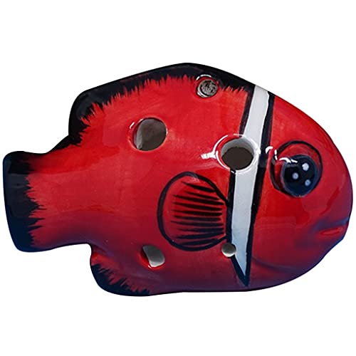 ocarina， Kleine Okarina aus Keramik mit 4 Löchern for Anfänger for Lernen, einzigartiges Geschenk(Big Mouth Fish) von YKMYXZ