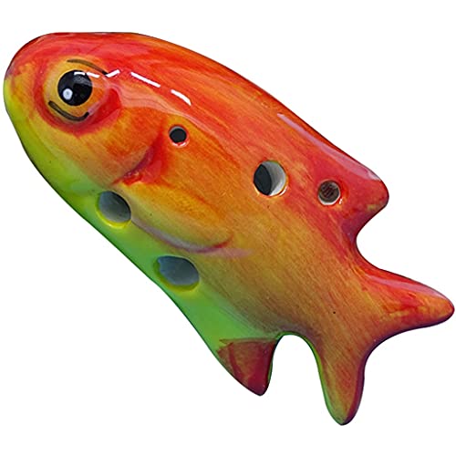 ocarina， Kleine Okarina aus Keramik mit 4 Löchern for Anfänger for Lernen, einzigartiges Geschenk(Golden Fish) von YKMYXZ