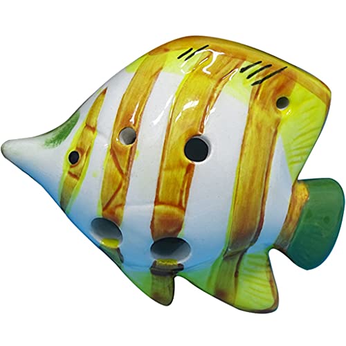 ocarina， Kleine Okarina aus Keramik mit 4 Löchern for Anfänger for Lernen, einzigartiges Geschenk(Long mouth Fish) von YKMYXZ