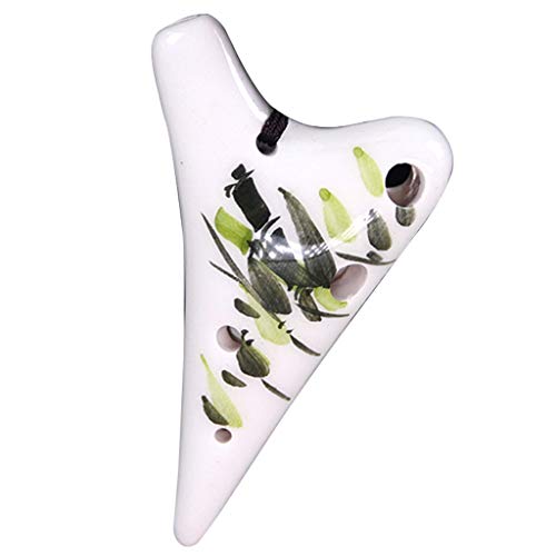 ocarina， Mini-Okarina aus Ton mit 6 Löchern und superhohem Ton, F, Geschenke for Jungen/Mädchen(White D) von YKMYXZ