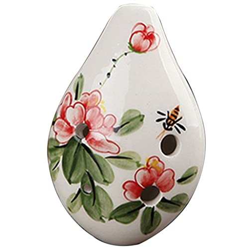 ocarina， Vintage bemalte Blumen 6-Loch SC Keramik Ocarina, exquisite Ornamente(Bee) von YKMYXZ