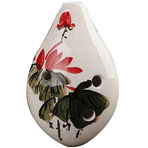ocarina， Vintage bemalte Blumen 6-Loch SC Keramik Ocarina, exquisite Ornamente(Lotus a) von YKMYXZ