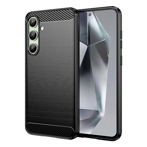 YKNIUFLY Handyhülle für Samsung Galaxy S24 FE Hülle, Weiches TPU, Sturzsicher, Stoßfest, Schutzhülle für Samsung Galaxy S24 FE.(Schwarz) von YKNIUFLY
