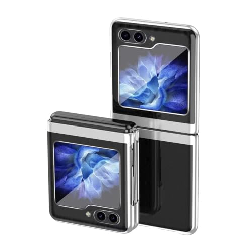 YKNIUFLY Handyhülle für Samsung Galaxy Z Flip 6 Hülle, Klappbare Schutzhülle, Rundumschutz, Anti-Drop, Hard PC, Cover Schutzhülle für Samsung Galaxy Z Flip 6.(Silber) von YKNIUFLY