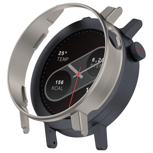 YKNIUFLY Hülle Kompatibel mit CMF by Nothing Watch Pro 2, PC-Hartschale, Half-Pack-Schutz, Anti-Fall, Uhren Schutzhülle Kompatibel mit CMF by Nothing Watch Pro 2.(Titanstahlfarbe) von YKNIUFLY