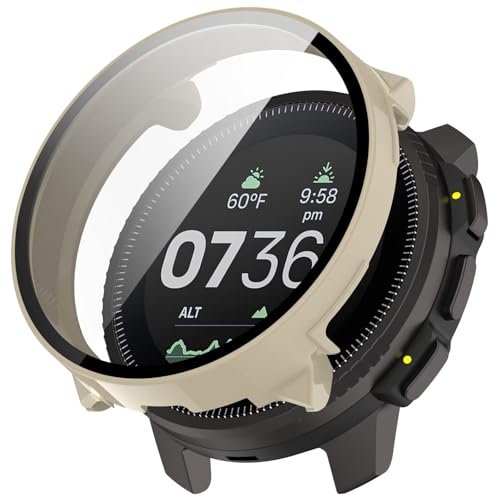 YKNIUFLY Hülle Kompatibel mit Garmin Approach S60, PC + Bildschirm Gehärtete Folie Integriert, Anti-Fall, Uhrenschutzhülle Kompatibel mit Garmin Approach S60.(Elfenbeinweiß) von YKNIUFLY