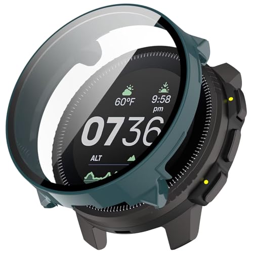 YKNIUFLY Hülle Kompatibel mit Garmin Approach S60, PC + Bildschirm Gehärtete Folie Integriert, Anti-Fall, Uhrenschutzhülle Kompatibel mit Garmin Approach S60.(Kiefernnadelgrün) von YKNIUFLY