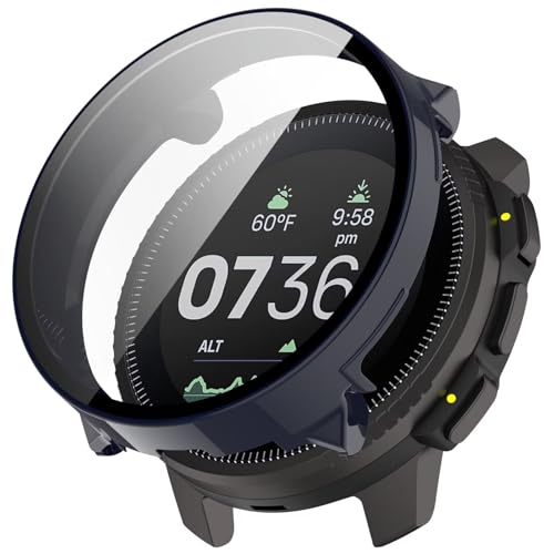 YKNIUFLY Hülle Kompatibel mit Garmin Approach S60, PC + Bildschirm Gehärtete Folie Integriert, Anti-Fall, Uhrenschutzhülle Kompatibel mit Garmin Approach S60.(Tintenblau) von YKNIUFLY