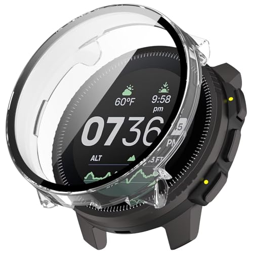 YKNIUFLY Hülle Kompatibel mit Garmin Approach S60, PC + Bildschirm Gehärtete Folie Integriert, Anti-Fall, Uhrenschutzhülle Kompatibel mit Garmin Approach S60.(Transparent) von YKNIUFLY