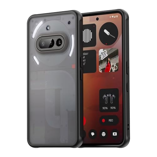YKNIUFLY Hülle Kompatibel mit Nothing Phone 3a, Rundumschutz, Harter PC + TPU-Rahmen, Sturzfest, Schutzhülle Kompatibel mit Nothing Phone 3a.(Schwarz) von YKNIUFLY