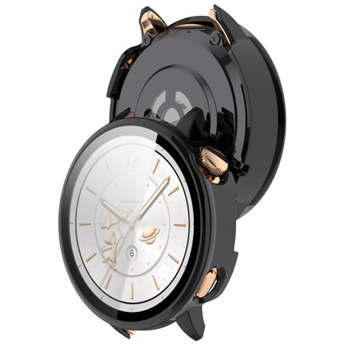 YKNIUFLY Hülle Kompatibel mit Oppo Watch X2 Mini, PC + Bildschirm Gehärtete Folie Integriert, Anti-Fall, Uhrenschutzhülle Kompatibel mit Oppo Watch X2 Mini.(Schwarz) von YKNIUFLY